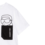 Karl Lagerfeld T-Shirt Girocollo tinta unita con Taschino Bianco per Bambino Z30423X BIANCO KARL LAGERFELD 