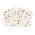 Dou Dou top Tinta Unita con Paillettes E Piume per Bambina DW5A51X BEIGE DOU DOU 