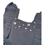 Petit Indi Tuta Tinta Unita con Stampa per Bambina SS25BK5026XJ GRIGIO PETIT INDI 