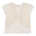 Mayoral T-Shir Tinta Unita con Gilet per Bambina 3007 PANNA MAYORAL 