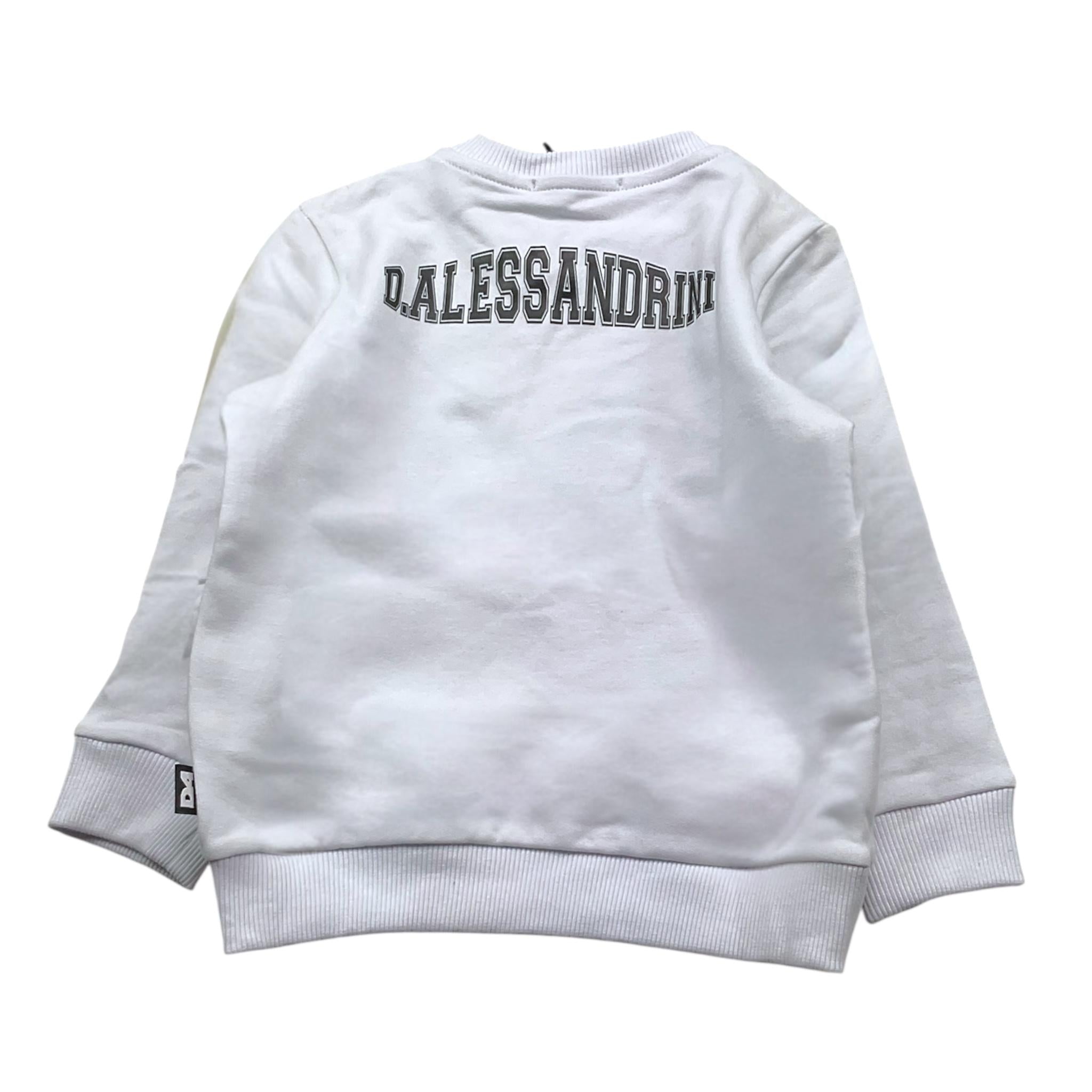 DANIELE ALESSANDRINI felpa girocollo tinta unita con stampa Bianco per Neonato 1291F00032XX BIANCO DANIELE ALESSANDRINI 