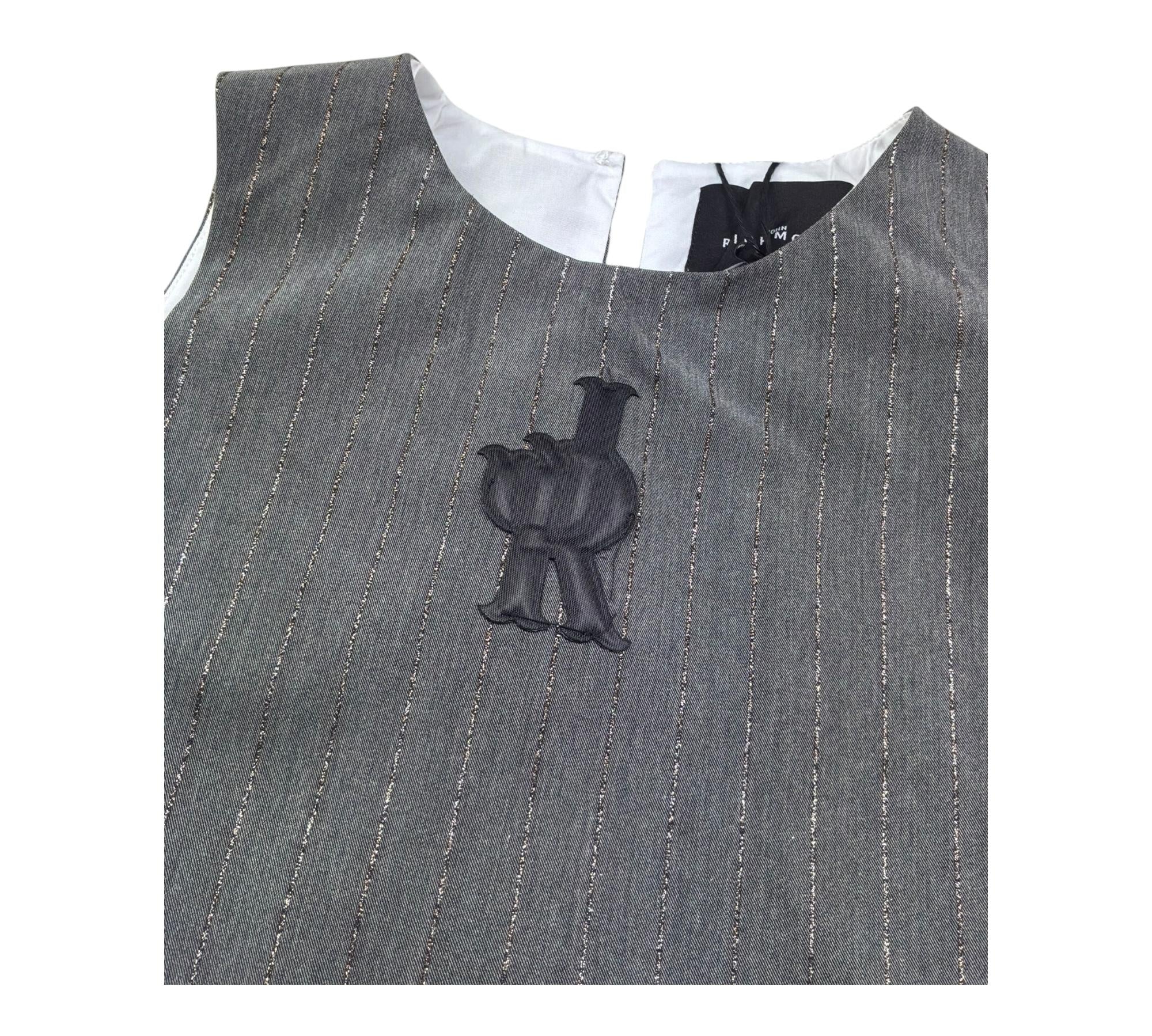 John Richmond Top Giromanica Tinta Unita per Bambina RGP26038TO GRIGIO JOHN RICHMOND 