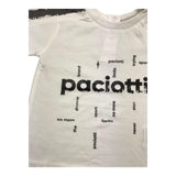 Cesare Paciotti Einfarbiges T-Shirt mit Rundhalsausschnitt und weißem Logo-Print für Neugeborene
