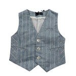 Manuel & Frank Gilet Tinta Unita con Bottoni E Fantasia A Righe per Bambino MF5193N AZZURRO MANUEL & FRANK 