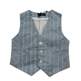 Manuel & Frank Gilet Tinta Unita con Bottoni E Fantasia A Righe per Bambino MF5193N AZZURRO MANUEL & FRANK 