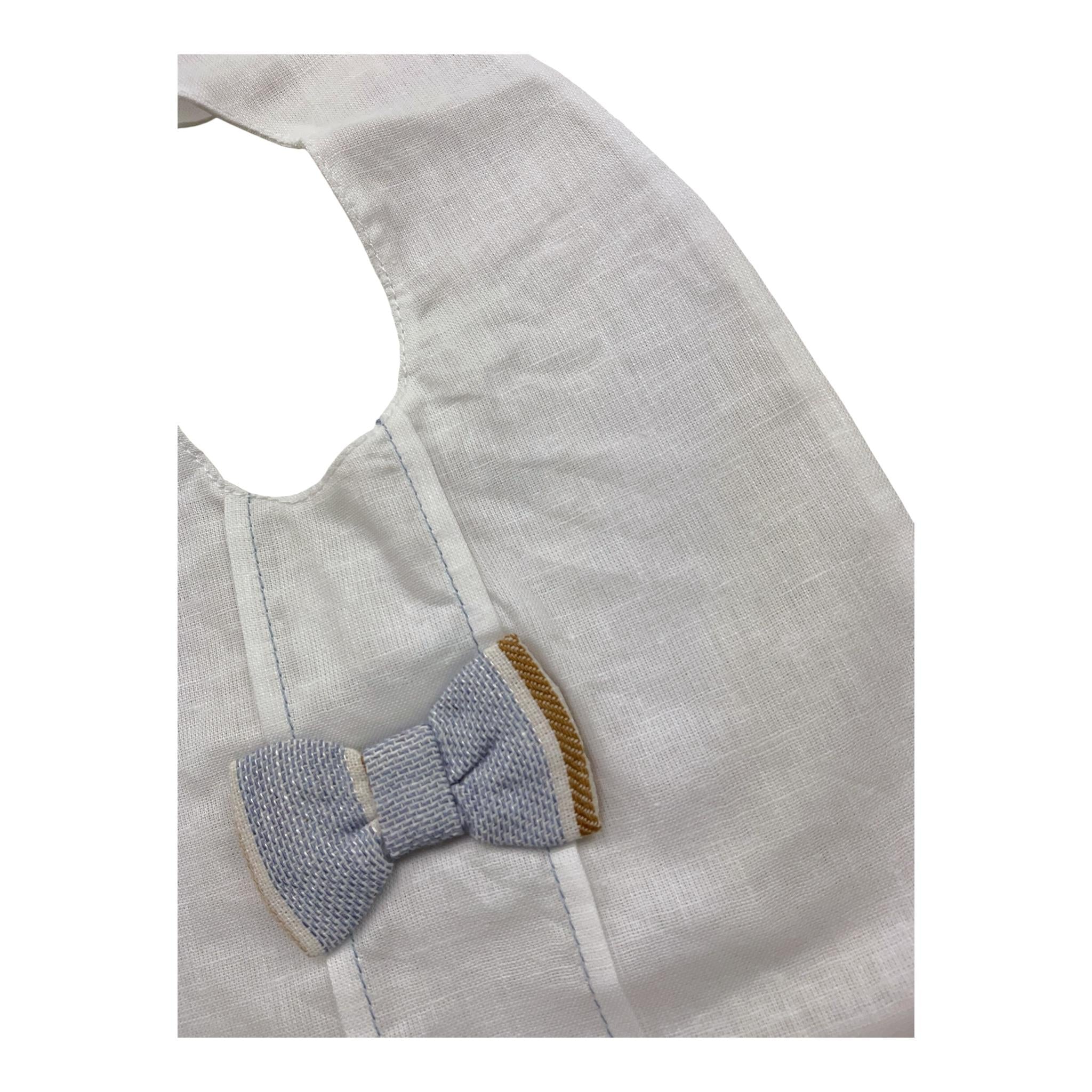 Barcellino Bavetta Tinta Unita con Papillon Applicato per Neonato 120106X BIANCO BARCELLINO 