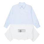 MAISON MARGIELA camicia biclore manica lunga Bianco/azzurro per Bambina M60640 BIANCO/AZZURRO MAISON MARGIELA 