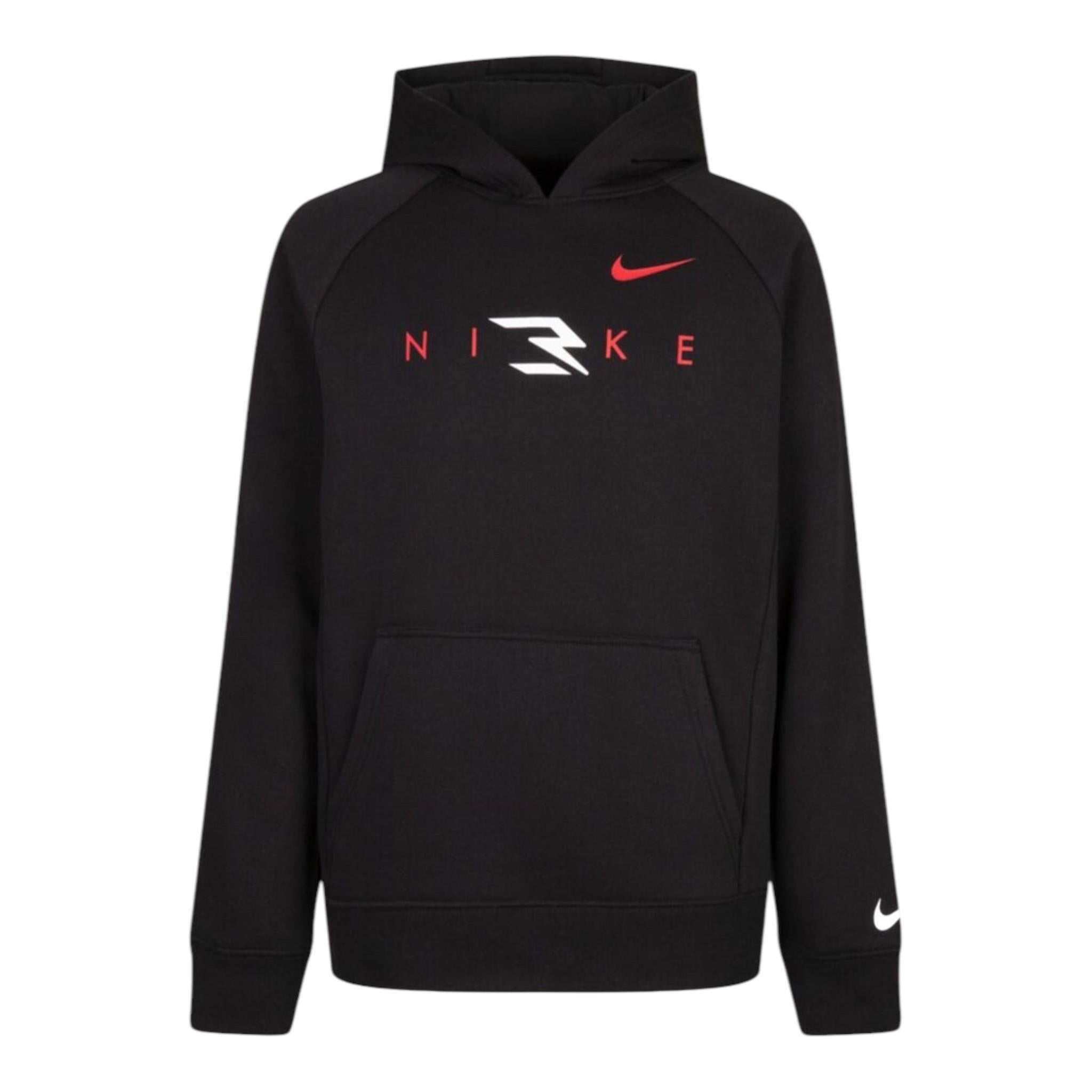 NIKE felpa tinta unita con cappuccio e stampa Nero per Bambino 9Q0410 NERO NIKE 