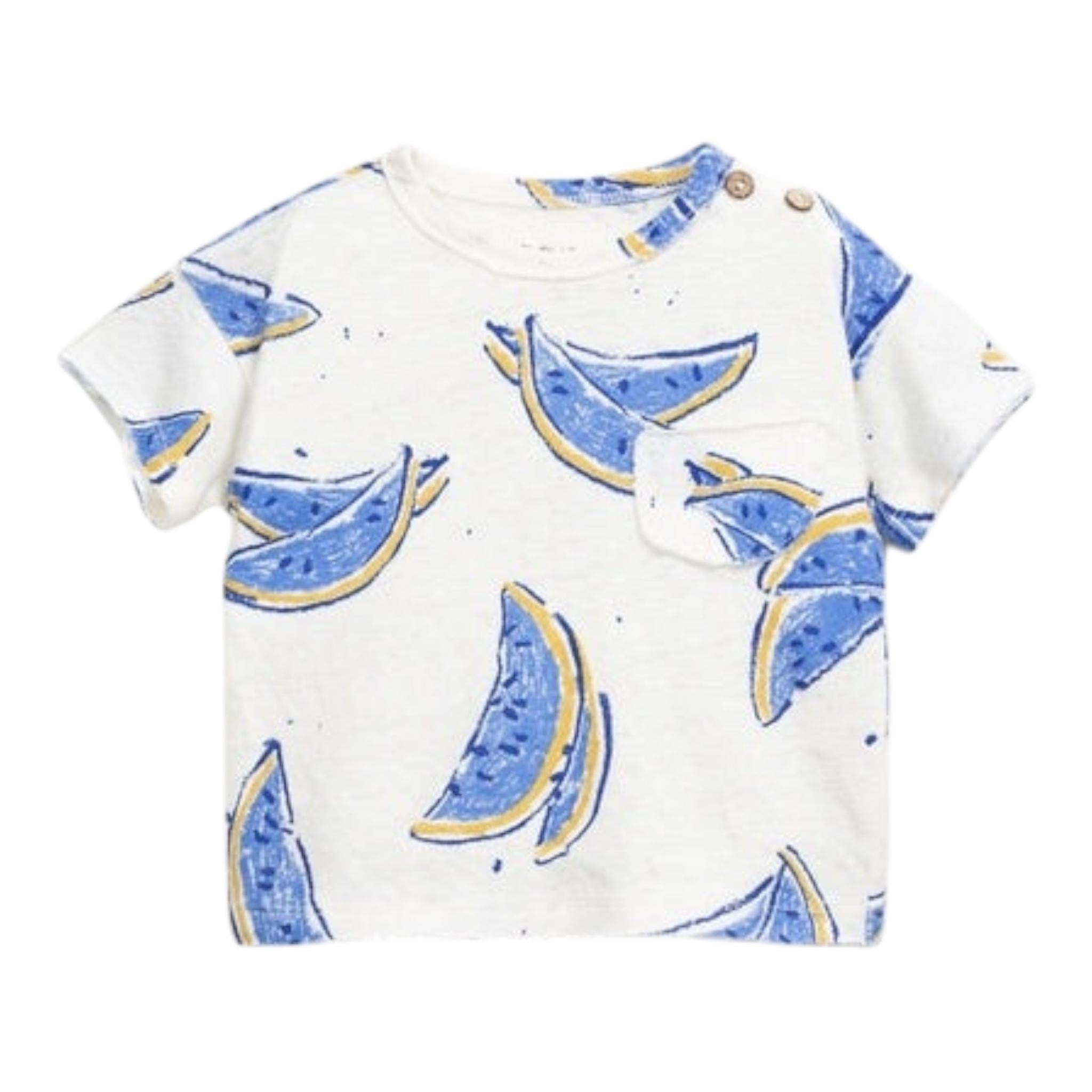 Play Up T-Shirt Tinta Unita con Stampa per Bambino PA033AQ11056 PANNA PLAY UP 