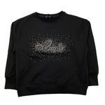 CECYLE felpa chiusa girocollo tinta unita con brillantini Nero per Bambina BY1859 NERO CECYLE 