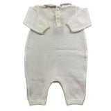 Little Bear Langarm-Strampler, einfarbig, mit kontrastierender Stickerei, weiß für Babys