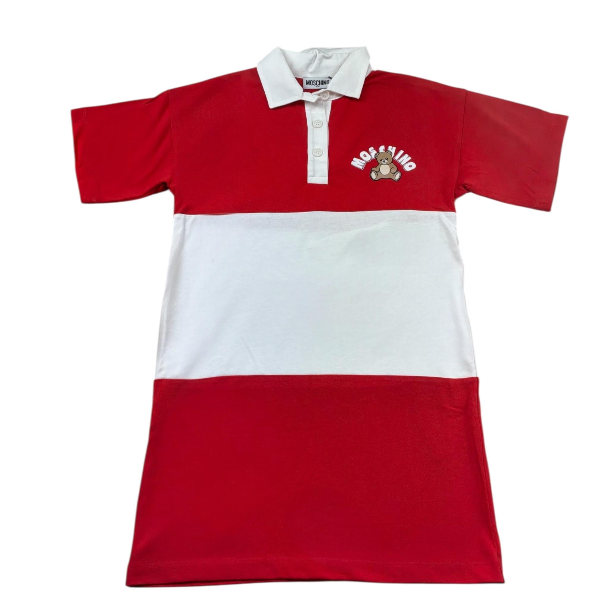 Moschino Abito Modello Polo Bicolore  per Bambina HDV0HM BIANCO/ROSSO MOSCHINO 