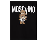 MOSCHINO shirt girocollo tinta unita con stampa in contrasto Nero per Bambina HUO00W NERO MOSCHINO 