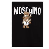MOSCHINO shirt girocollo tinta unita con stampa in contrasto Nero per Bambina HUO00W NERO MOSCHINO 