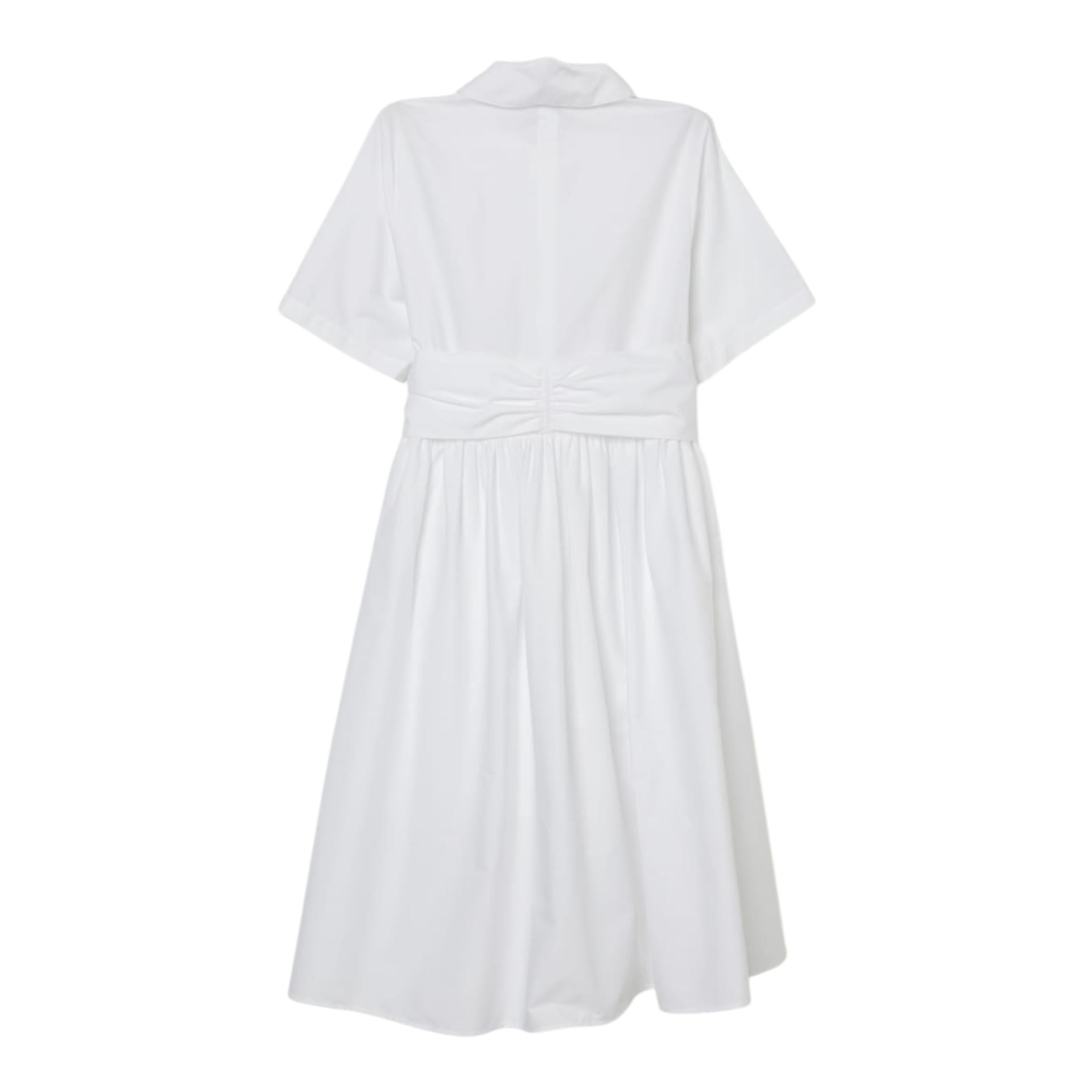 Aspesi Abito Mezza Manica Tinta Unita per Bambina S25012VMC0068X BIANCO ASPESI 