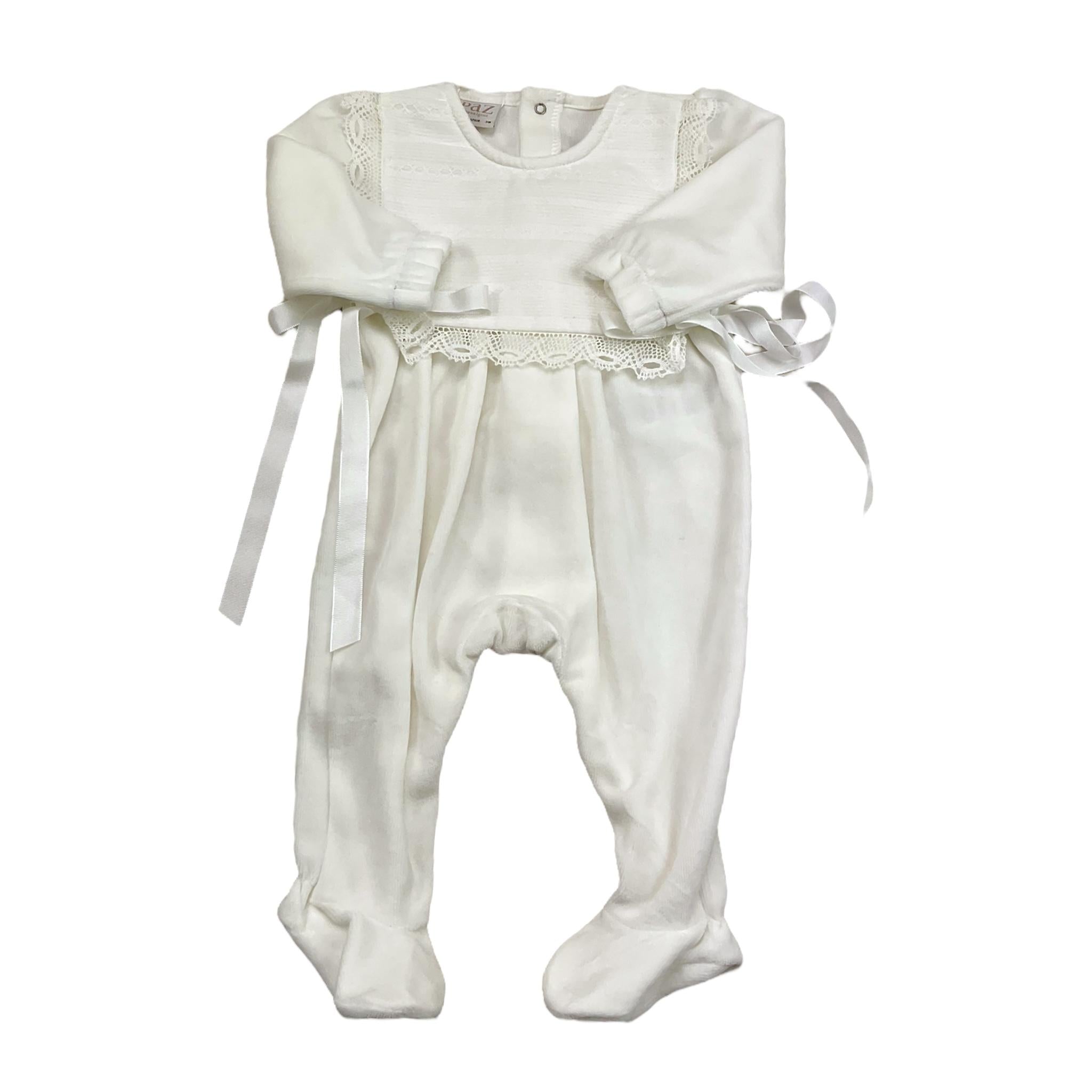 PAZ RODRIGUEZ tutina in ciniglia tinta unita Bianco per Neonata 005190812 BIANCO PAZ RODRIGUEZ 