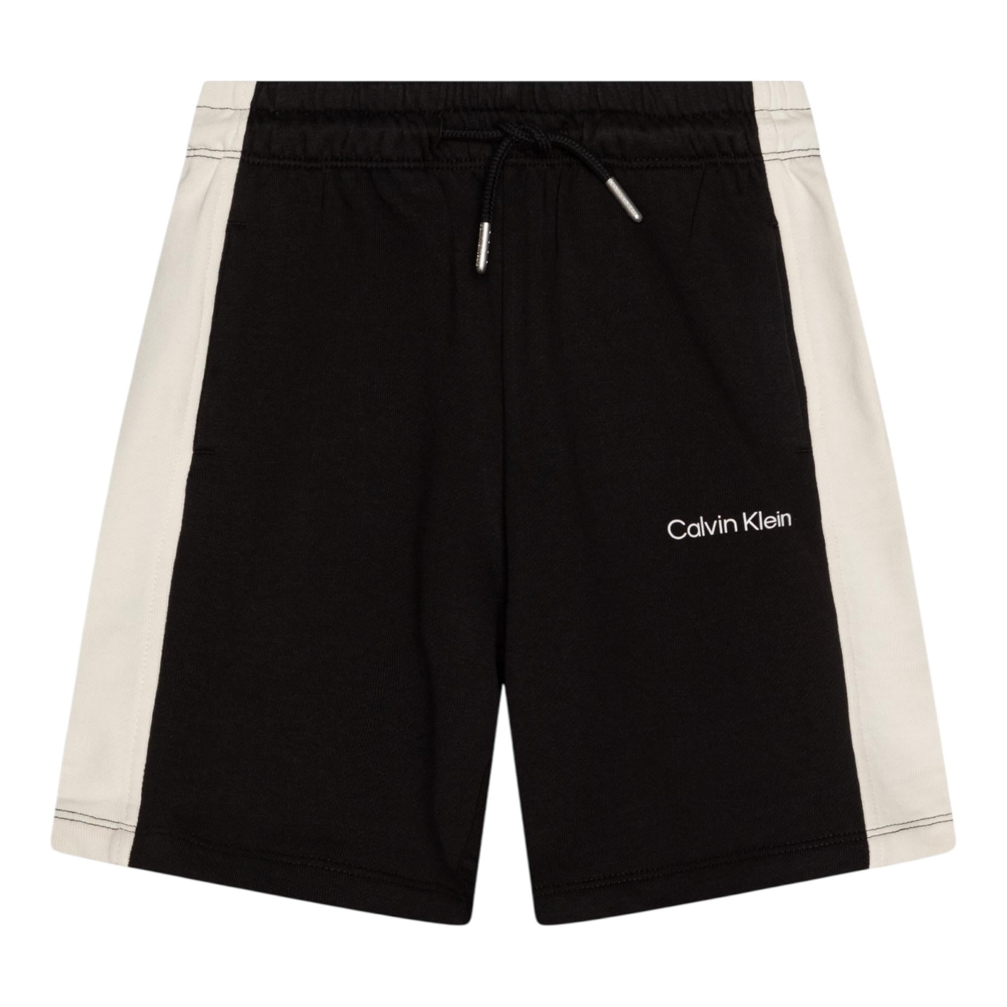 Calvin Klein Bermuda Tuta tinta unita con Logo Nero per Bambino IB0IB02433 NERO CALVIN KLEIN 