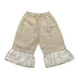 La Stupenderia Zweifarbige Shorts mit kontrastierenden Rüschen Beige für Mädchen