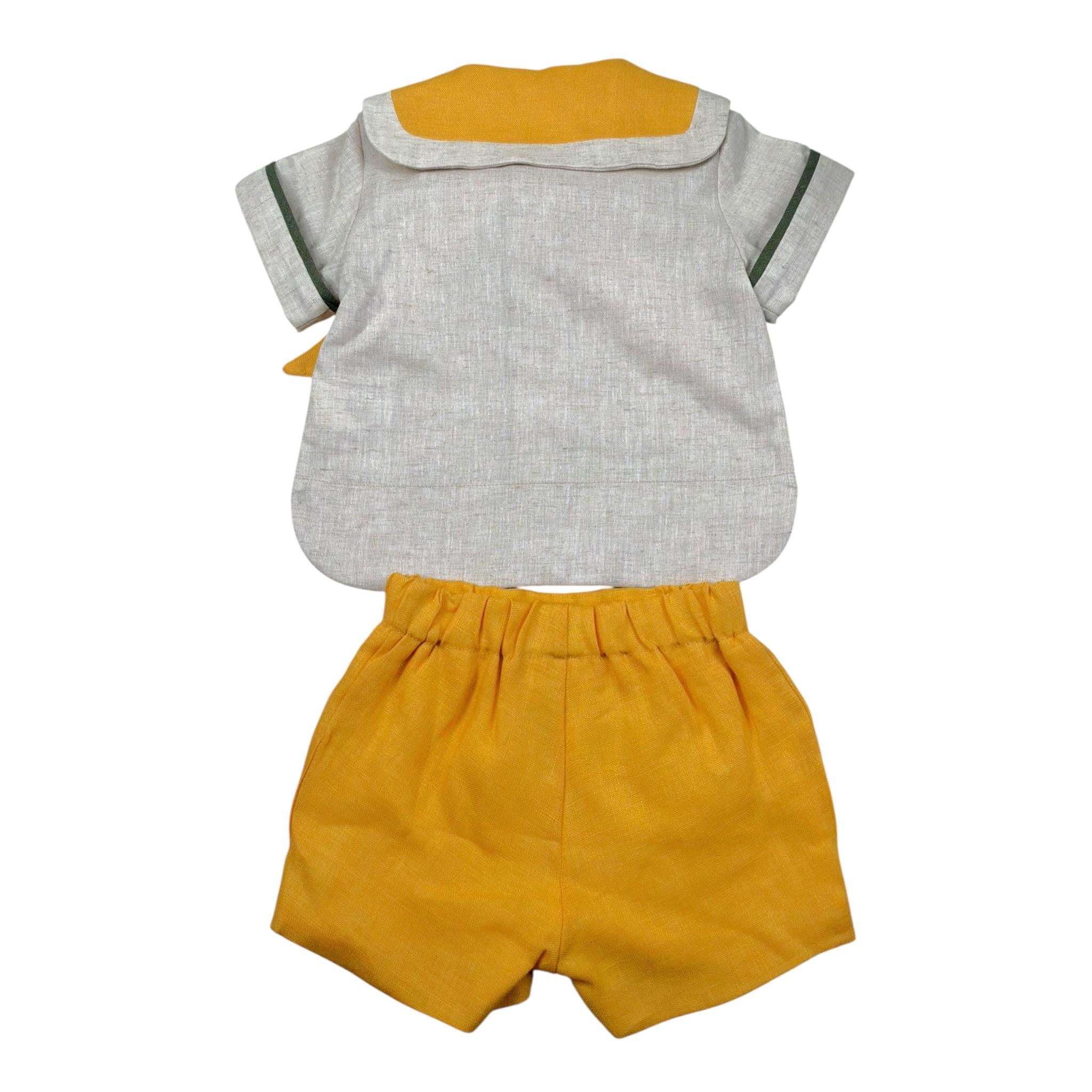 La Stupenderia Completo 2 Pezzi Camicia-Bermuda Bicolore Giallo/Beige per Neonato TBCT51X GIALLO/BEIGE LA STUPENDERIA 