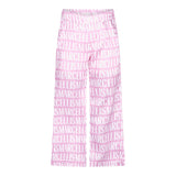 Marc Ellis Einfarbige Logohose mit verstellbarer Taille in Rosa für Mädchen