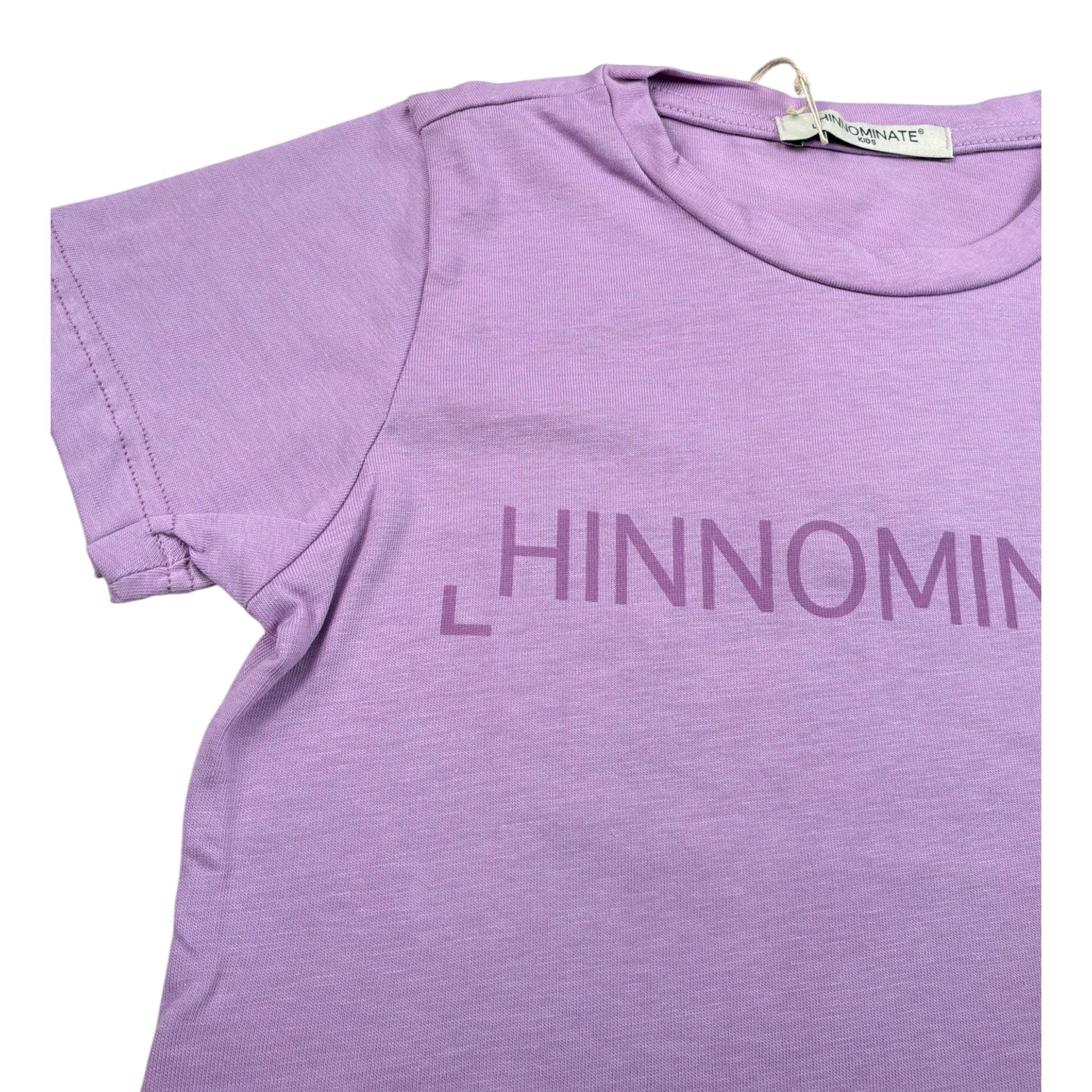 Hinnominate T-Shirt Girocollo tinta unita con Stampe Glicine per Bambina 3646M0085 GLICINE HINNOMINATE 