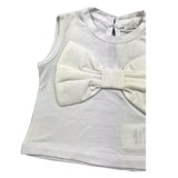 M+E‘ Einfarbiges Tanktop mit Rundhalsausschnitt und weißer Schleife für Baby-Mädchen
