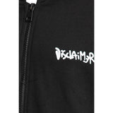 Disclaimer Felpa con Zip E Cappuccio Tinta Unita con Logo per Bambino 25EDBK58409 NERO DISCLAIMER 