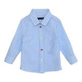 Daniele Alessandrini Langarmshirt Streifenmuster Weiß/Blau für Neugeborene
