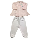 Barcellino Komplett 2-teiliges Shirt - Ghettina Zweifarbig Weiß/Rosa für Baby Mädchen