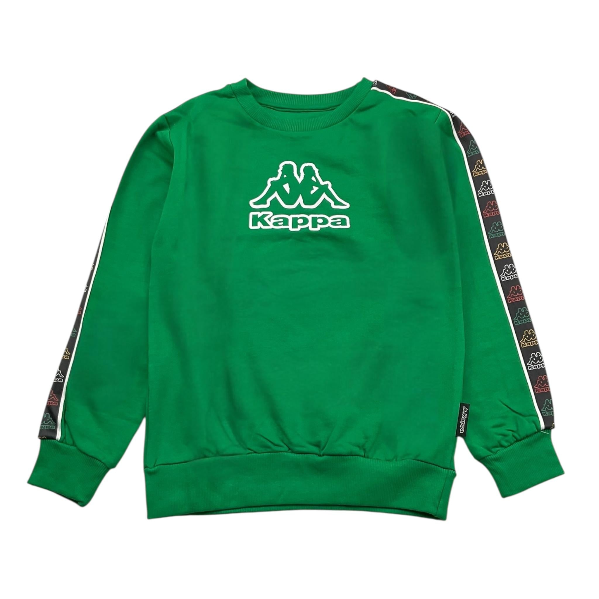 KAPPA felpa girocollo tinta unita con stampa Verde per Bambino 361U7MW VERDE KAPPA 