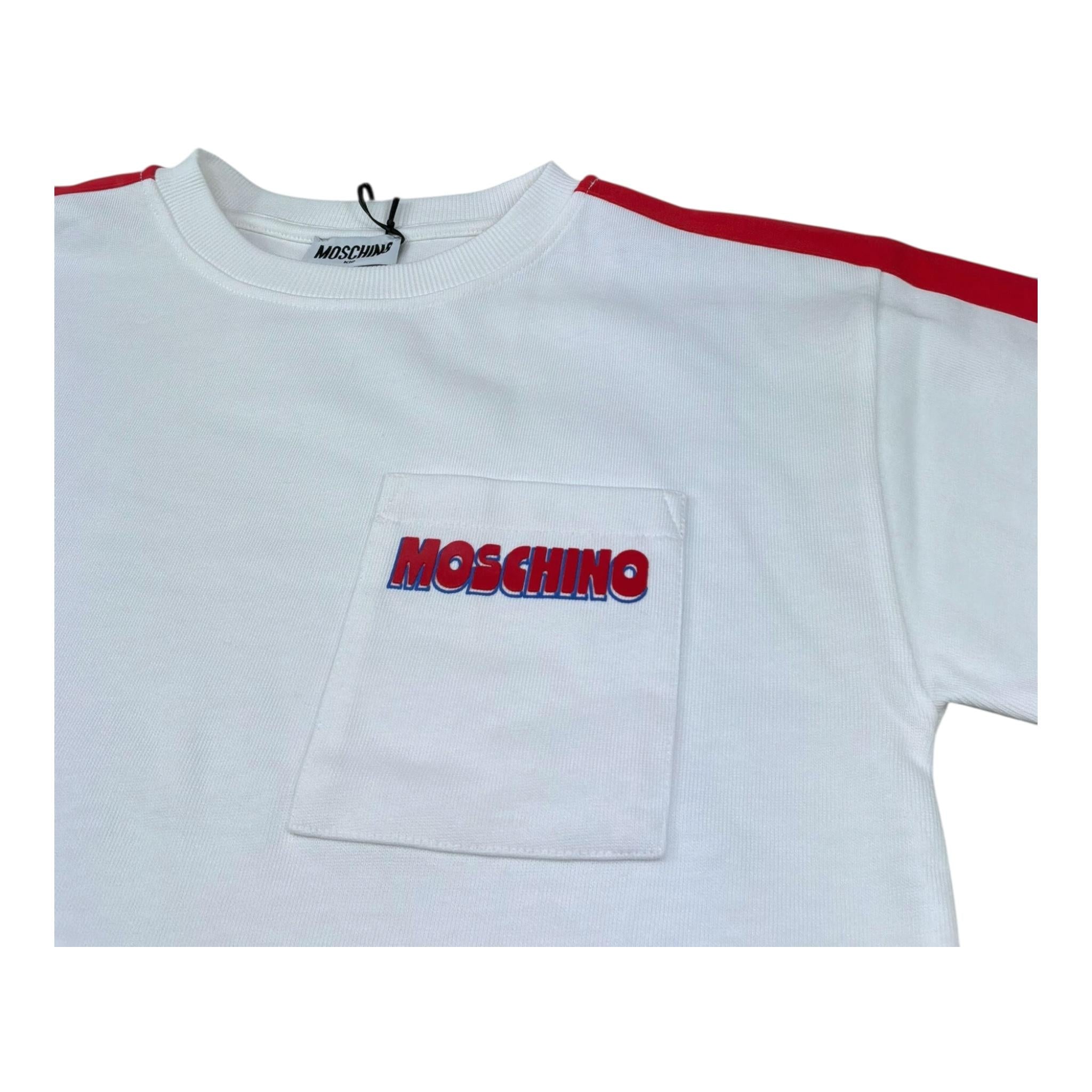 Moschino Completo 2 Pezzi T-Shirt-Bermuda Tinta Unita per Bambino HUG00X BIANCO MOSCHINO 