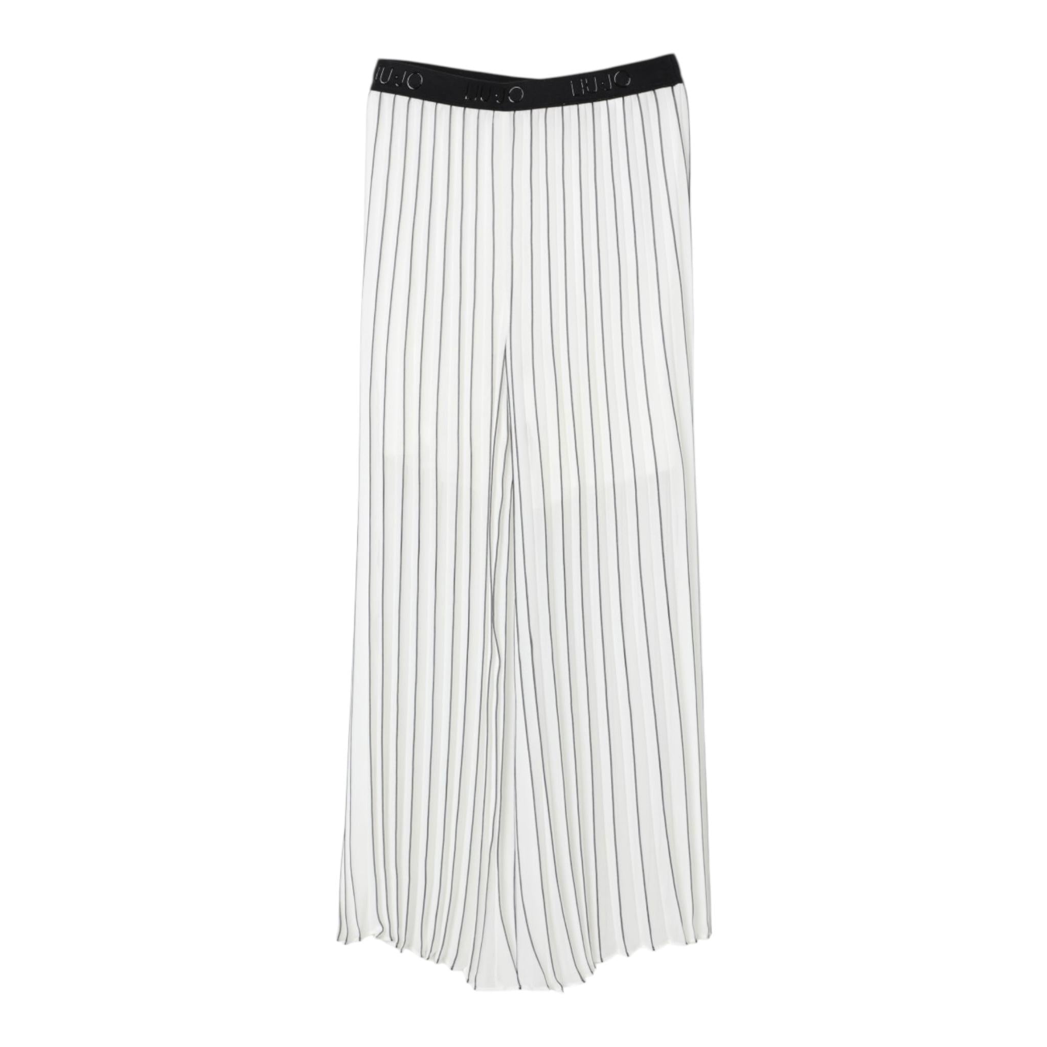 Liu Jo Pantalone Tinta Unita con Fantasia A Righe per Bambina GA5071XXX BIANCO LIU JO 