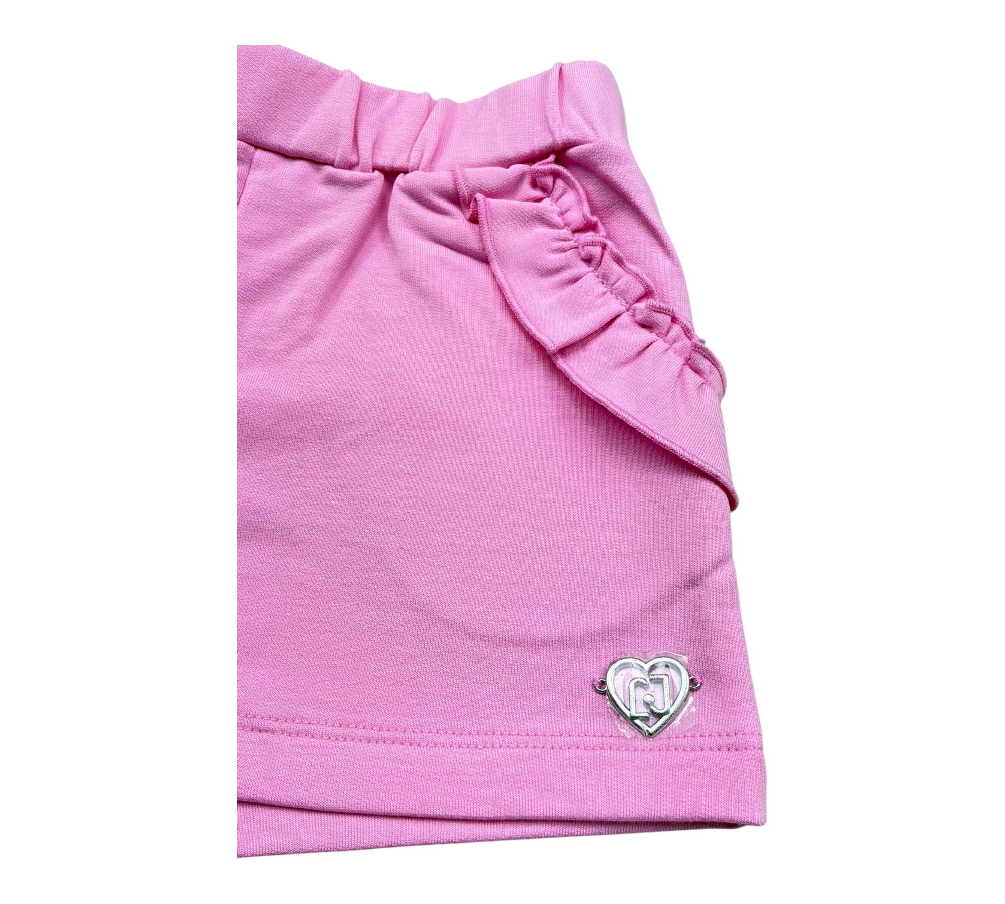 Liu Jo Short Tinta Unita con Logo per Neonata KA5083 ROSA LIU JO 