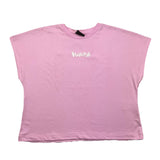 Disclaimer Rosa einfarbiges Halbarm-Shirt für Mädchen