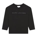 MARC JACOBS shirt girocollo tinta unita con logo Nero per Bambino W60322 NERO MARC JACOBS 