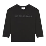 MARC JACOBS shirt girocollo tinta unita con logo Nero per Bambino W60322 NERO MARC JACOBS 