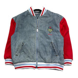 Just Cavalli Giubbino In Denim Tinta Unita con Maniche In Contrasto per Bambino JGP26105GB AZZURRO JUST CAVALLI 