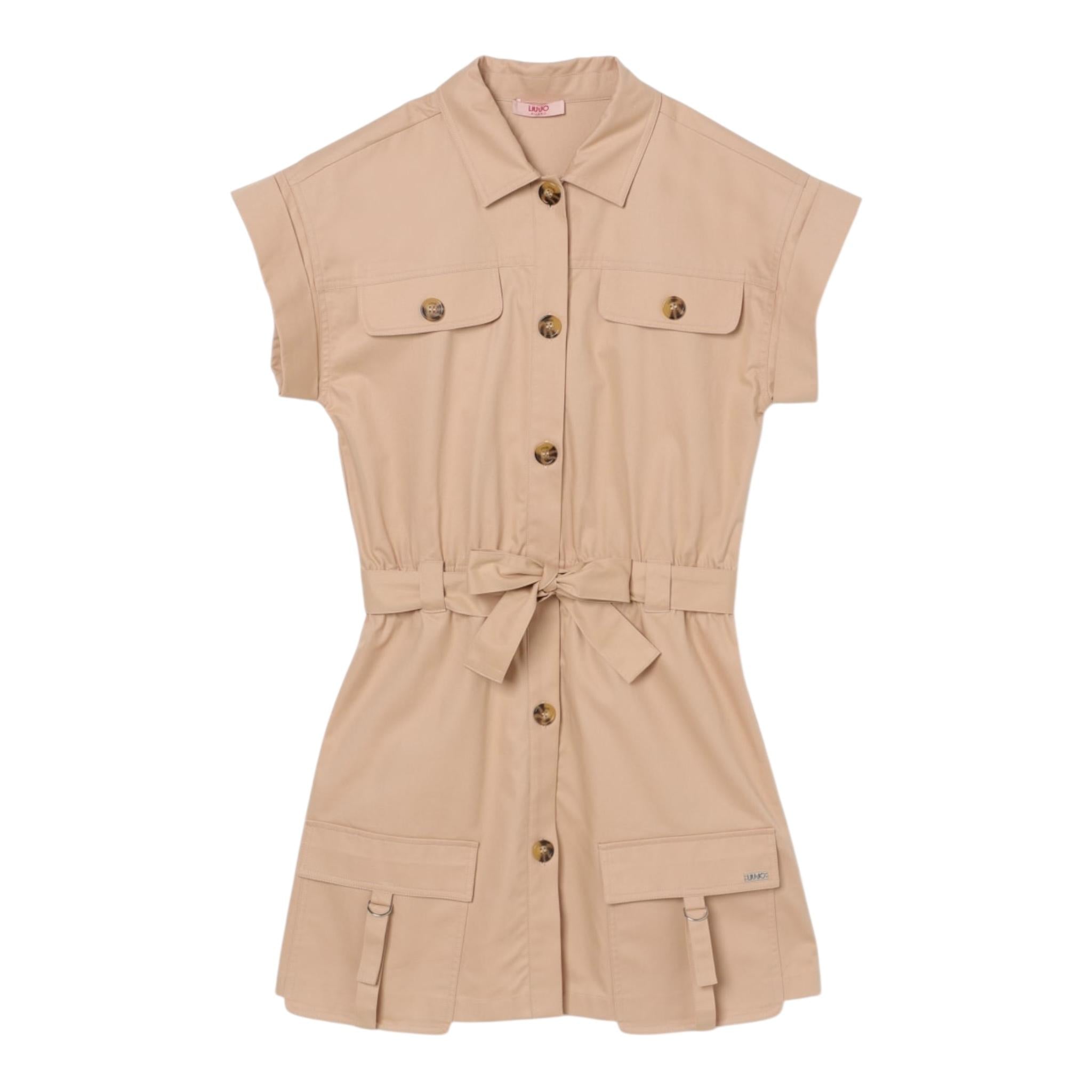 Liu Jo Set Abito Tinta Unita-Cintura per Bambina GA5026 BEIGE LIU JO 