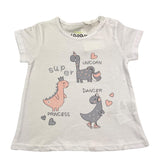 Losan Einfarbiges T-Shirt mit Rundhalsausschnitt und Kontrastdruck in Weiß für Baby-Mädchen
