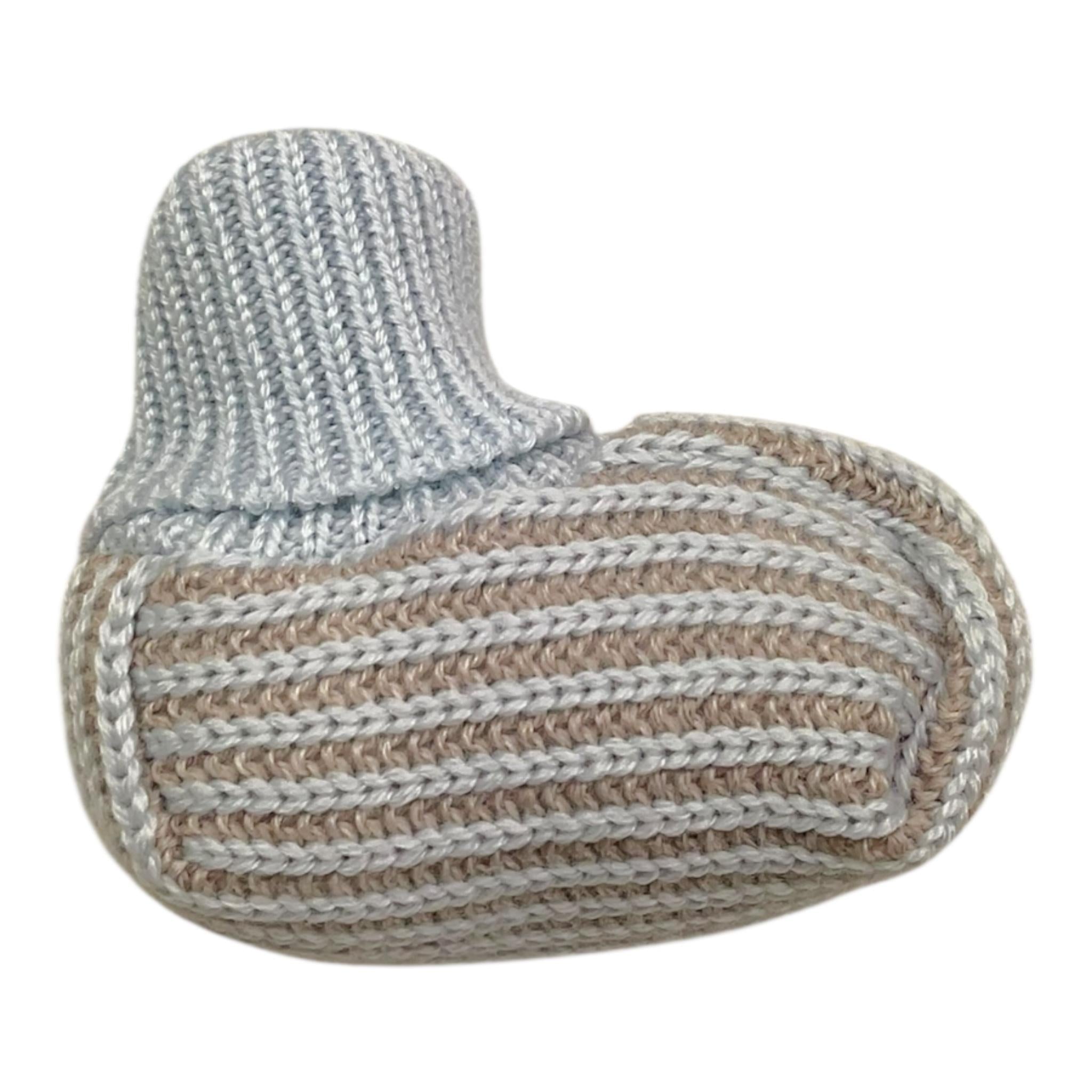 MARLU' babbucce tinta unita con fantasia a righe Azzurro per Neonato IG64S AZZURRO MARLU' 