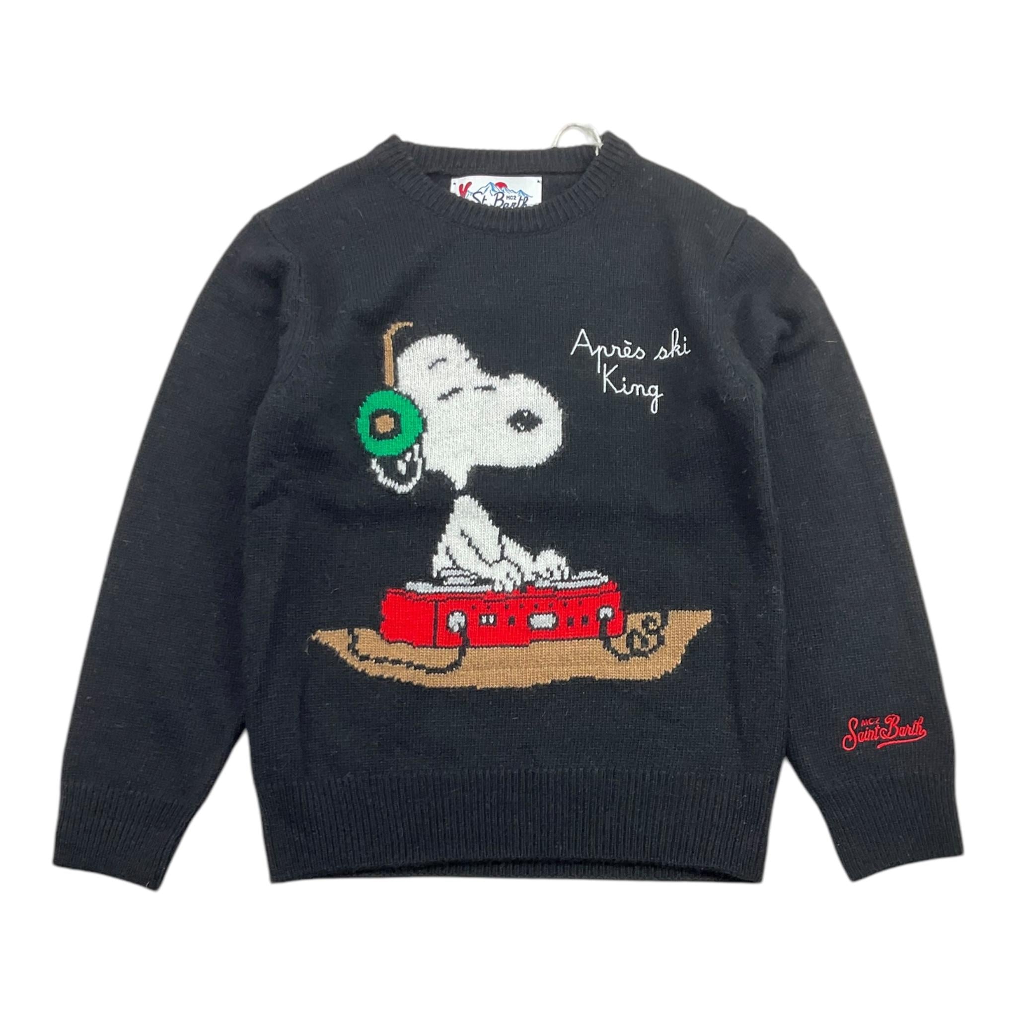 SAINT BARTH maglia girocollo tinta unita con stampa Nero per Bambino SNOPYDUY NERO SAINT BARTH 