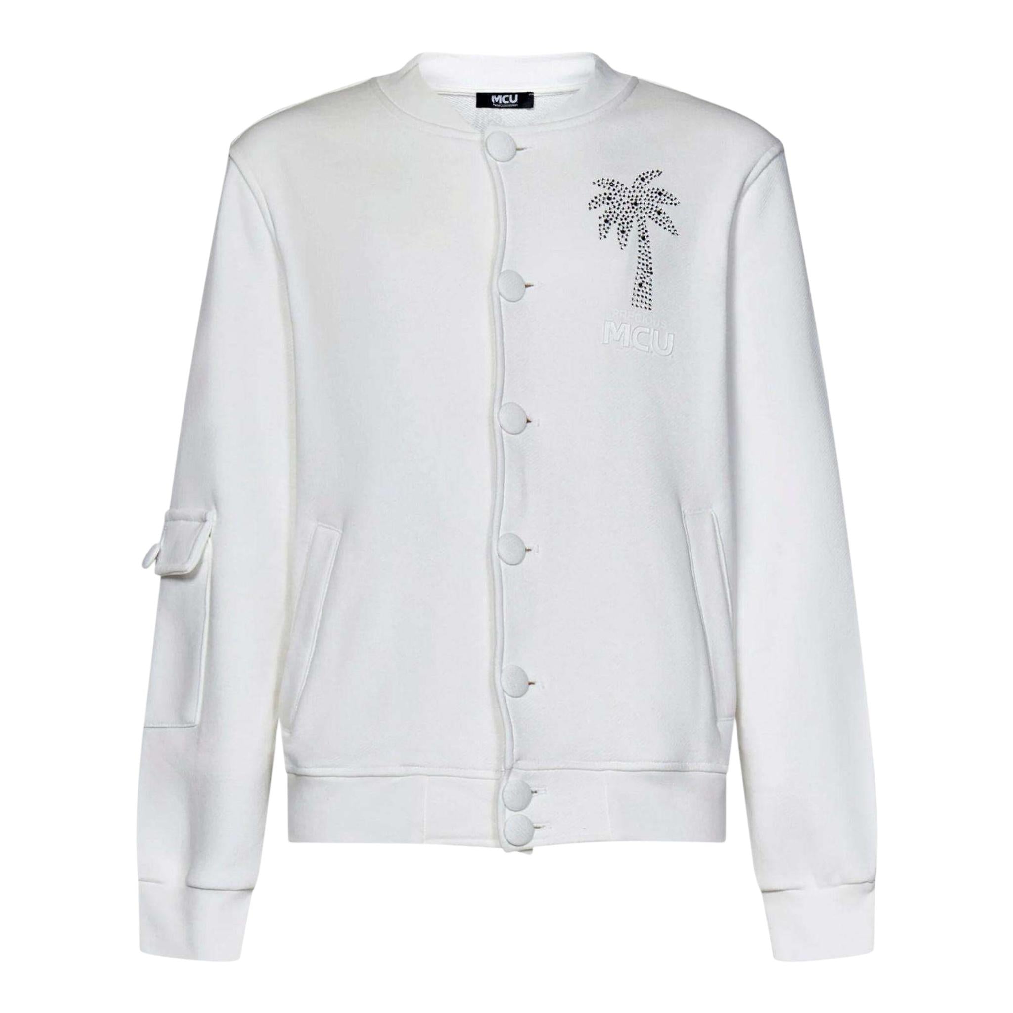MCU felpa tinta unita con bottoni e brillantini Bianco per Neonata MCUK6004N BIANCO MCU 