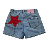 John Richmond Short In Denim Tinta Unita con Stampa per Bambina RGP26087SH AZZURRO JOHN RICHMOND 