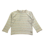Bamboom+Babies Beige gestreifter Rundhalspullover für Neugeborene