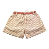 Zhoe &amp; Tobiah – Einfarbig gestreifte Shorts mit beigem Gürtel für Mädchen