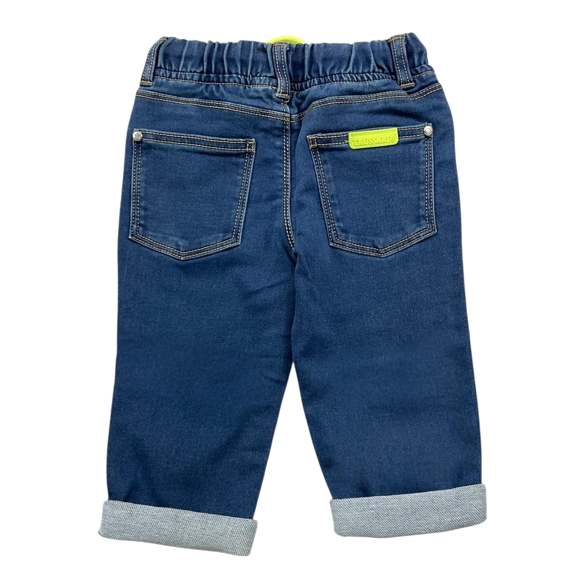 TRUSSARDI jeans tinta unita con elastico in vita Blu per Neonato TIA24028PAN BLU TRUSSARDI 