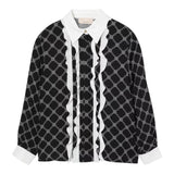 Elisabetta Franchi Camicia Bicolore Logata per Bambina EFCA257 BIANCO/NERO ELISABETTA FRANCHI 