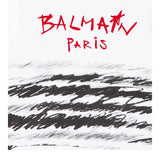 Balmain Einfarbiger Hoodie mit Print in Weiß für Jungen