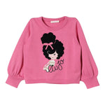 LIU JO maglia girocollo tinta unita con stampa in contrasto Rosa per Neonata KF4037XX ROSA LIU JO 