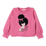 LIU JO maglia girocollo tinta unita con stampa in contrasto Rosa per Neonata KF4037XX ROSA LIU JO 